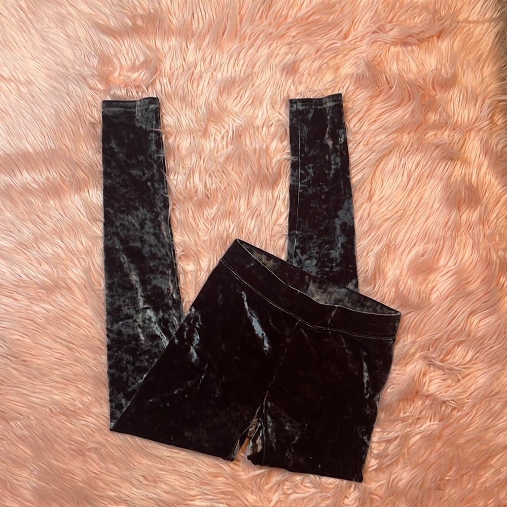 American Eagle Dark Green High‎ Rise Velour Leggings Size Small